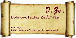 Dobrovolszky Zsófia névjegykártya
